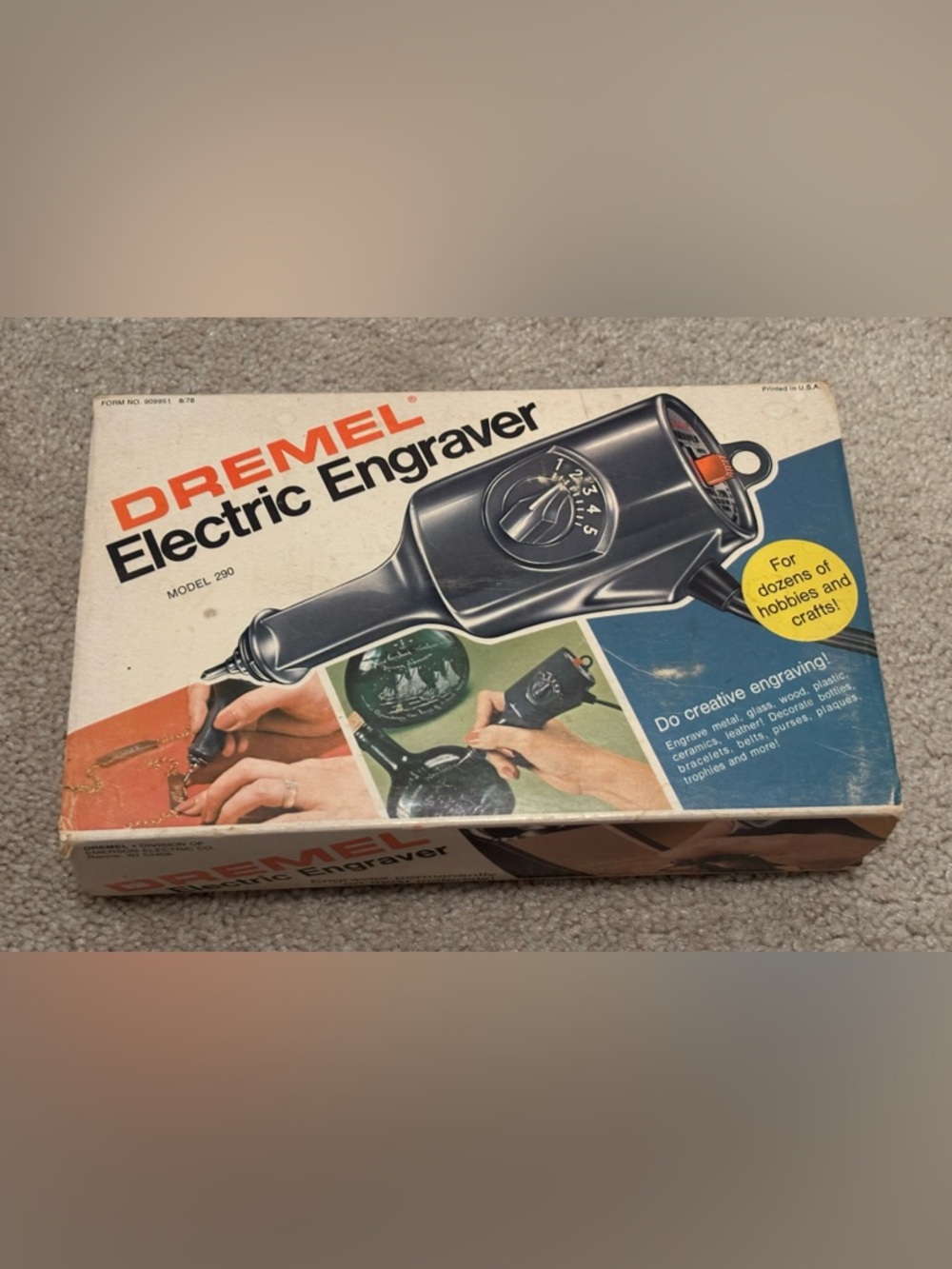 Vintage Dremel Electric Engraver Model 290 - Black 1970s